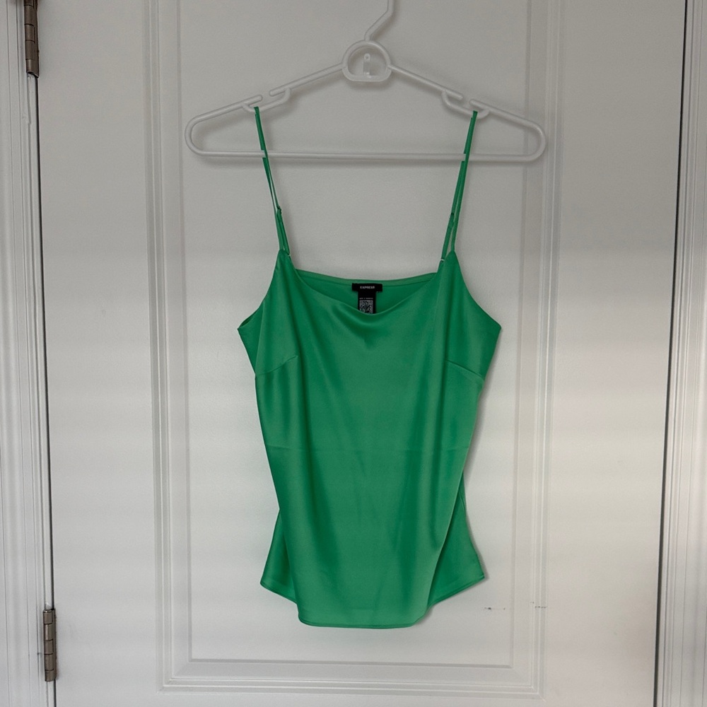 Express Bright Green XS silky adjustable strap camisole. Like new. Never worn.
